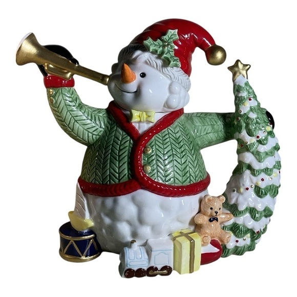 Fitz and Floyd Other - Fitz And Floyd Omnibus 1993 Snowman Pitcher Trumpet Christmas Tree Teddy Bear